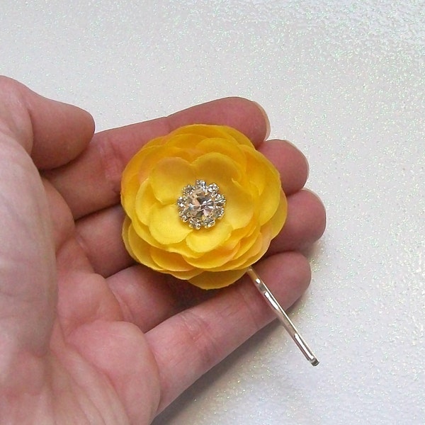 Up Do Yellow Floral Fascinator Bobby Pin