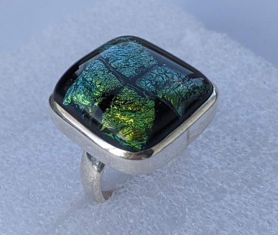 Adjustable 925 Sterling Silver Ring with Iridesce… - image 12