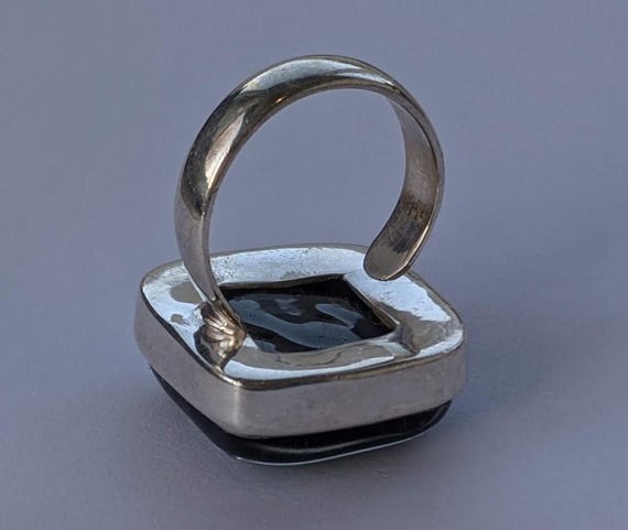 Adjustable 925 Sterling Silver Ring with Iridesce… - image 5