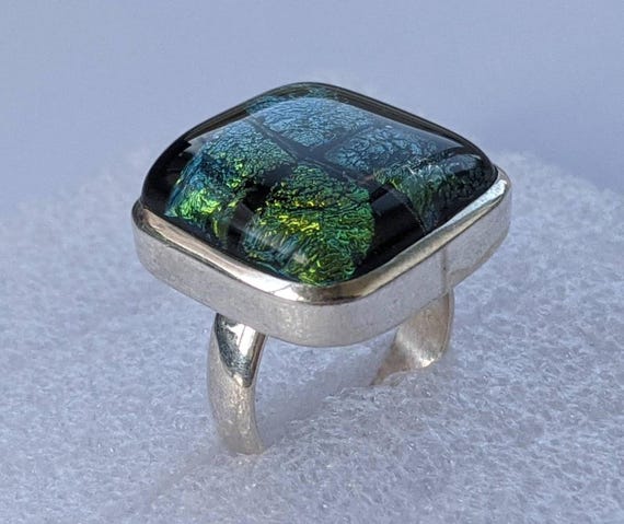 Adjustable 925 Sterling Silver Ring with Iridesce… - image 11