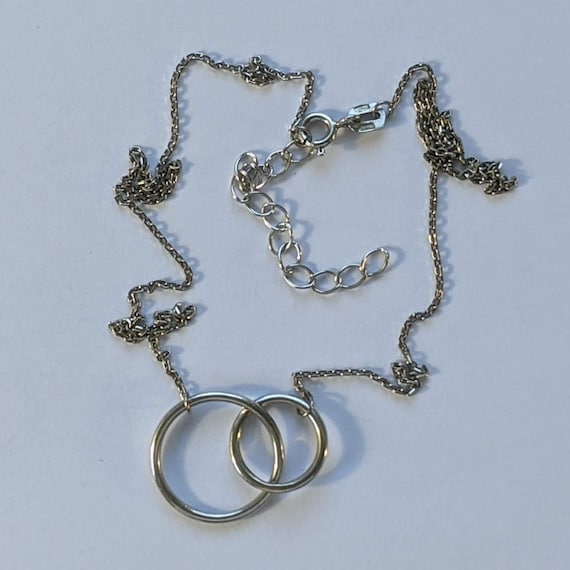 Sterling Silver 925 Interlocking Circles Necklace… - image 1