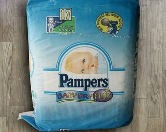 1 couche en plastique Pampers Babydry Plus, taille 7 *RARE* GRÈCE