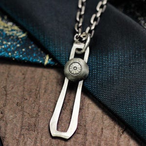 All-Seeing Eye Pendant - silver Handmade Gothic Eye Necklace with Industrial Loop Design