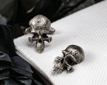 Human Skull Cufflinks - 925 Silver Handmade
