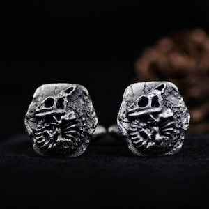 Dinosaur Fossil Cufflinks - Gothic Vintage Style Handmade 925 silver Men’s Shirt Accessories Gift