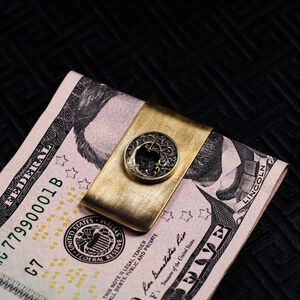 Vintage Brass Pirate coin money clip Handmade dark style wallet