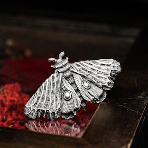 Moth Ring - Handmade 925 Silver Gothic Insect Statement Ring with Spread Wings