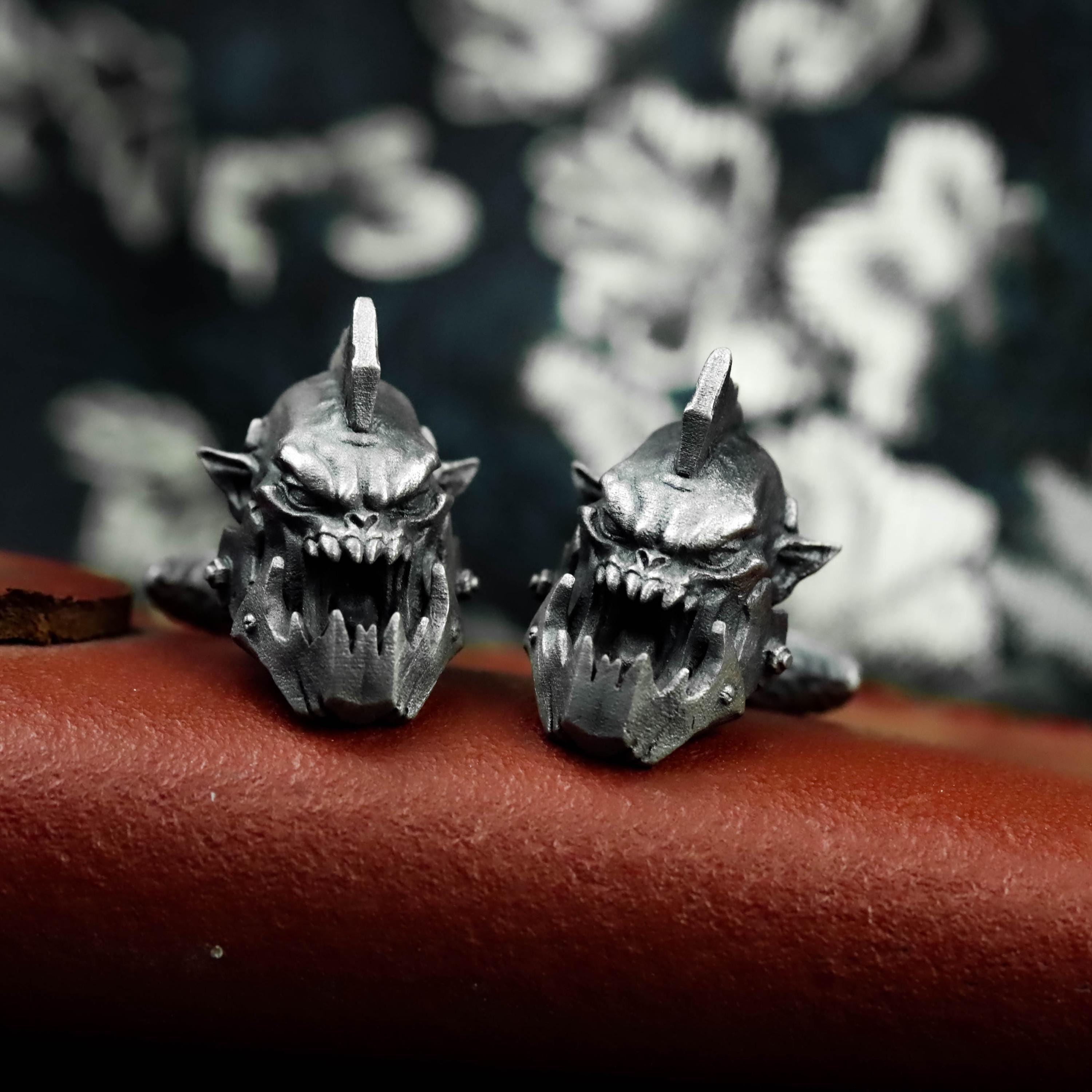 925 Silver Demon Head Cufflinks – Gothic Orc Warrior Jewelry - Etsy