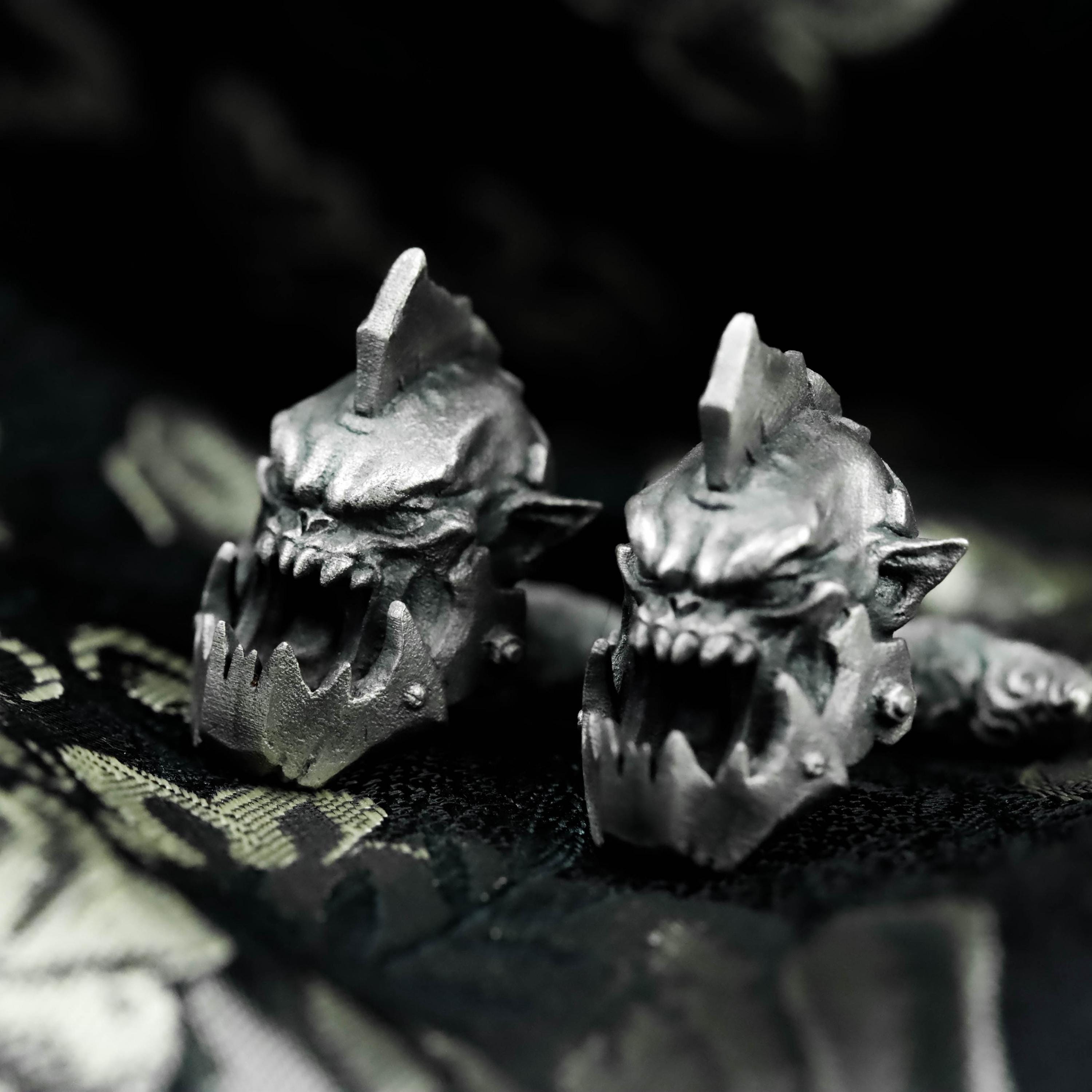 925 Silver Demon Head Cufflinks – Gothic Orc Warrior Jewelry - Etsy
