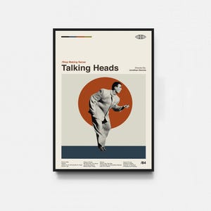 Póster de Talking Heads - Stop Malking Sense, impresión de Talking Heads, arte de mediados de siglo, arte minimalista, póster retro, póster vintage, decoración del hogar