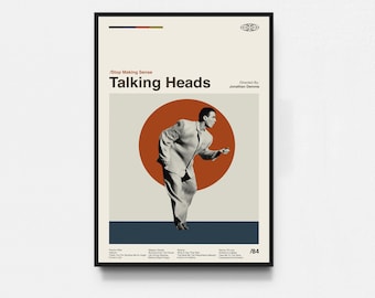 Talking Heads - Pôster Stop Malking Sense, Impressão Talking Heads, Arte de meados do século, Arte minimalista, Pôster retrô, Pôster vintage, Decoração para casa