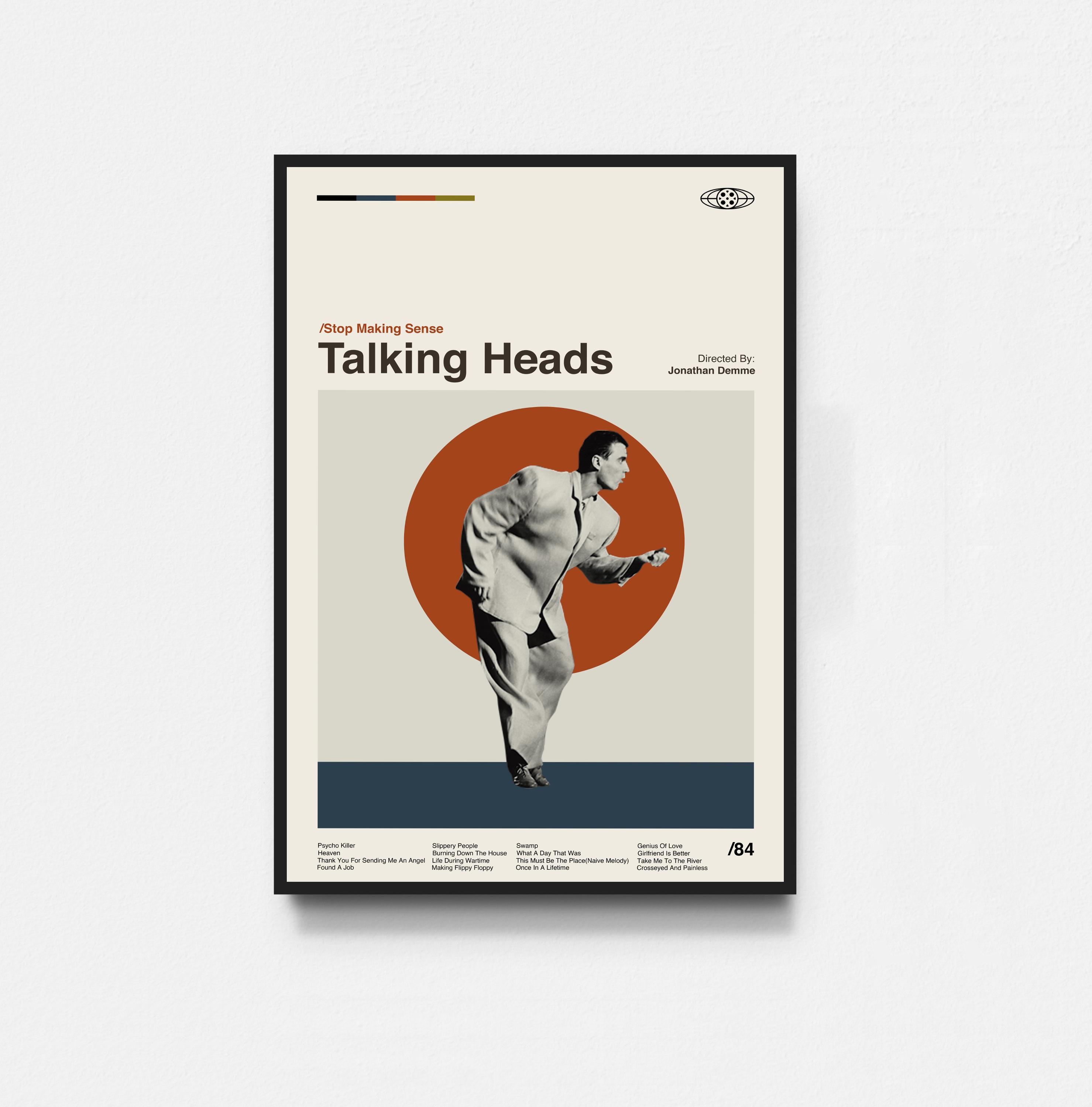 Talking Heads - Stop Malking Sense Poster, Talking Heads Print, Midcentury Art, Minimalist Art, Retro Poster, Vintage Poster, Home Decor