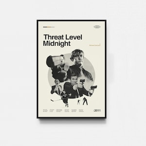 Threat Level Midnight - Das Büro Poster, Der Büro Druck, Serie Poster, Midcentury Kunst, Minimalistische Kunst, Retro Plakat, Vintage Plakat