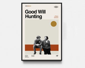 Cartaz de Gênio Indomável, Cartaz de Filme, Arte de meados do século, Arte Minimalista, Cartaz Retro, Cartaz Vintage, Decoração de Parede