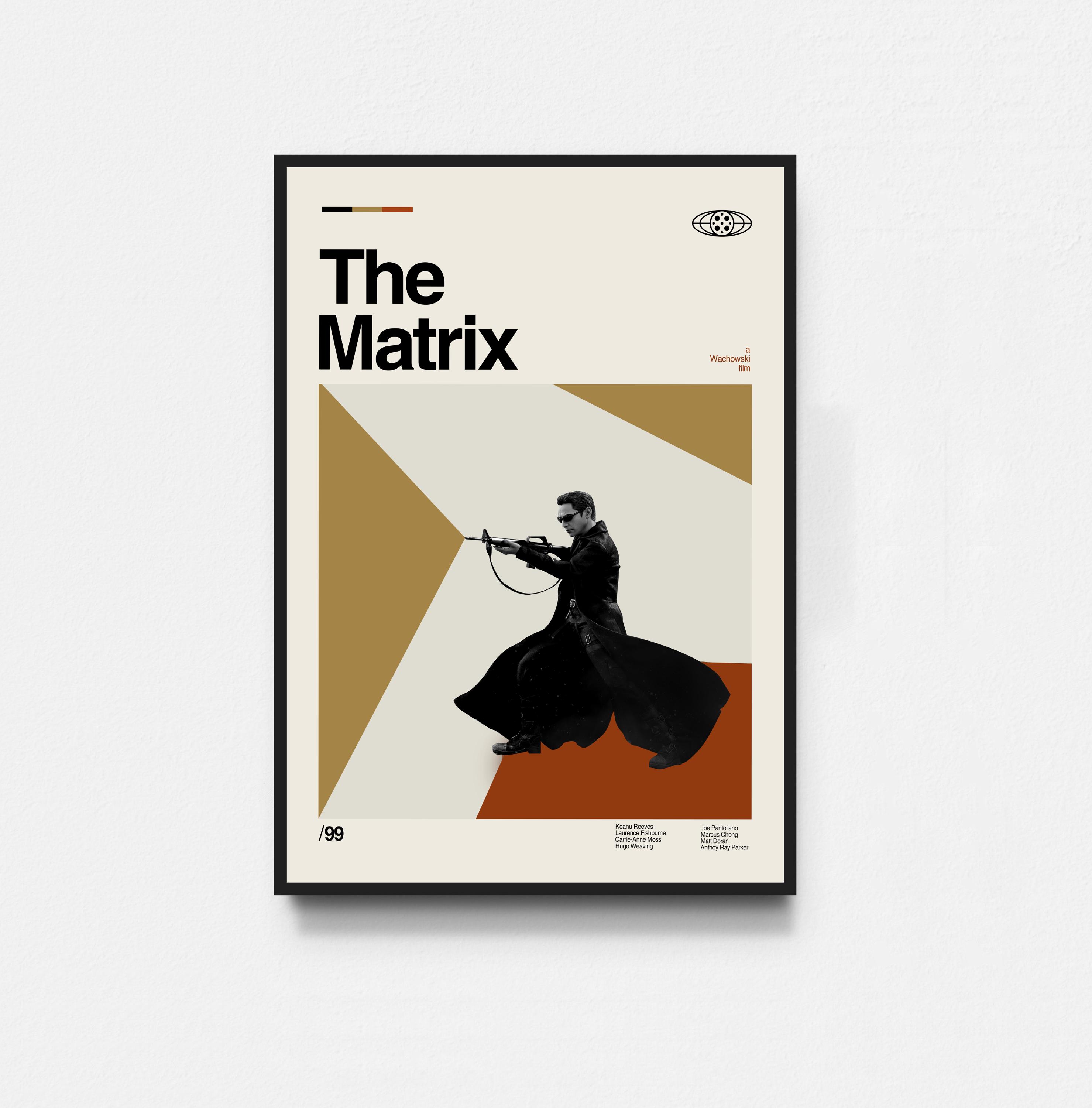 Retro The Matrix Movie Poster, Midcentury Art, Minimalist Art, Retro Poster, Vintage Poster, Home Decor