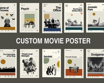 Cartaz PERSONALIZADO, Impressão personalizada, Cartaz de filme, Cartaz de série de TV, Cartaz de programa de TV, Arte de meados do século, Arte minimalista, Cartaz retrô, Cartaz vintage
