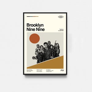 Póster de Brooklyn Nine Nine, impresión de Brooklyn Nine-Nine, póster de serie de televisión, arte de mediados de siglo, arte minimalista, póster retro, póster vintage