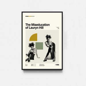 Póster de "La mala educación de Lauryn Hill", póster musical, arte de mediados de siglo, arte minimalista, póster retro, póster vintage, decoración de pared