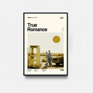 True Romance Filmplakat, True Romance Poster, Midcentury Kunst, minimalistische Kunst, Retro Plakat, Vintage Plakat, Wohnkultur