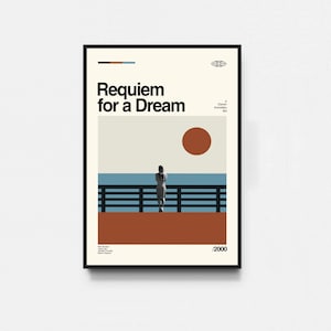 Requiem for a Dream Poster, Filmposter, Midcentury Kunst, minimalistische Kunst, Retro Poster, Vintage Poster, Wanddekoration