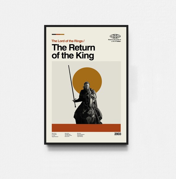 Il ritorno del re Il Signore degli Anelli Poster, Arte di metà secolo,  Arte minimalista, Poster retrò, Poster vintage, Decorazione murale