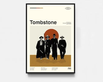 Tombstone Poster, Tombstone Print, Movie Poster, Midcentury Art, Minimalist Art, Retro Poster, Vintage Poster, Home Decor
