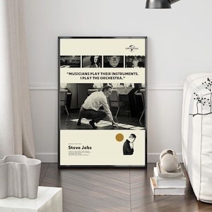 Steve Jobs Poster | Film Poster | Midcentury Art | Minimalist Art | Retro Poster | Vintage Poster | Black and White | Home Decor