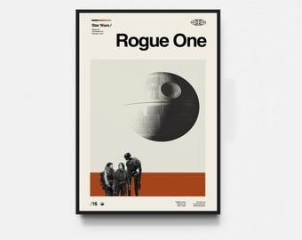 Rogue One - Star Wars Poster, Star Wars Print, Tv Series Poster, Midcentury Art, Minimalist Art, Retro Poster, Vintage Poster