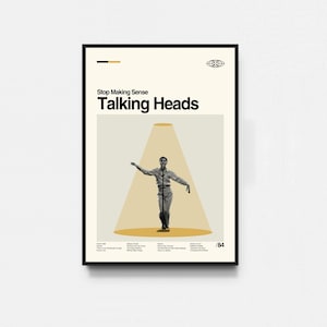 Talking Heads - Stop Malking Sense Poster, Talking Heads Print, Midcentury Art, Minimalist Art, Retro Poster, Vintage Poster, Home Decor