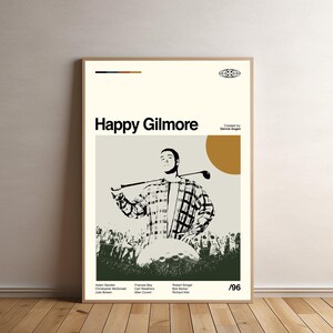 Happy Gilmore Poster Happy Gilmore Print Movie Poster Midcentury Art