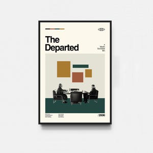 Póster de la película Los infiltrados, póster de Los infiltrados, póster de película, arte de mediados de siglo, arte minimalista, póster retro, póster vintage, decoración del hogar