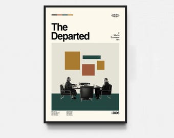 The Departed Movie Poster, The Departed Poster, Movie Poster, Midcentury Art, Minimalist Art, Retro Poster, Vintage Poster, Home Decor