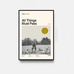 George Harrison - poster All Things Must Pass, muziekposter, kunst uit het midden van de eeuw, minimalistische kunst, retroposter, vintage poster, woondecoratie