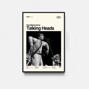 Talking Heads - Stop Malking Sense Poster, Talking Heads Print, Midcentury Art, Minimalist Art, Retro Poster, Vintage Poster, Home Decor