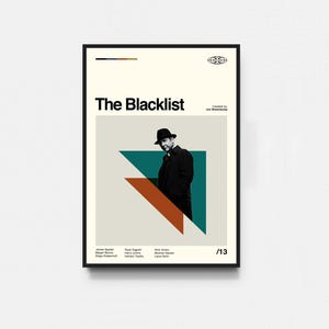 Die schwarze Liste Poster, die schwarze Liste Druck, Film Poster, Midcentury Kunst, minimalistische Kunst, Retro Poster, Vintage Poster, Wanddekoration