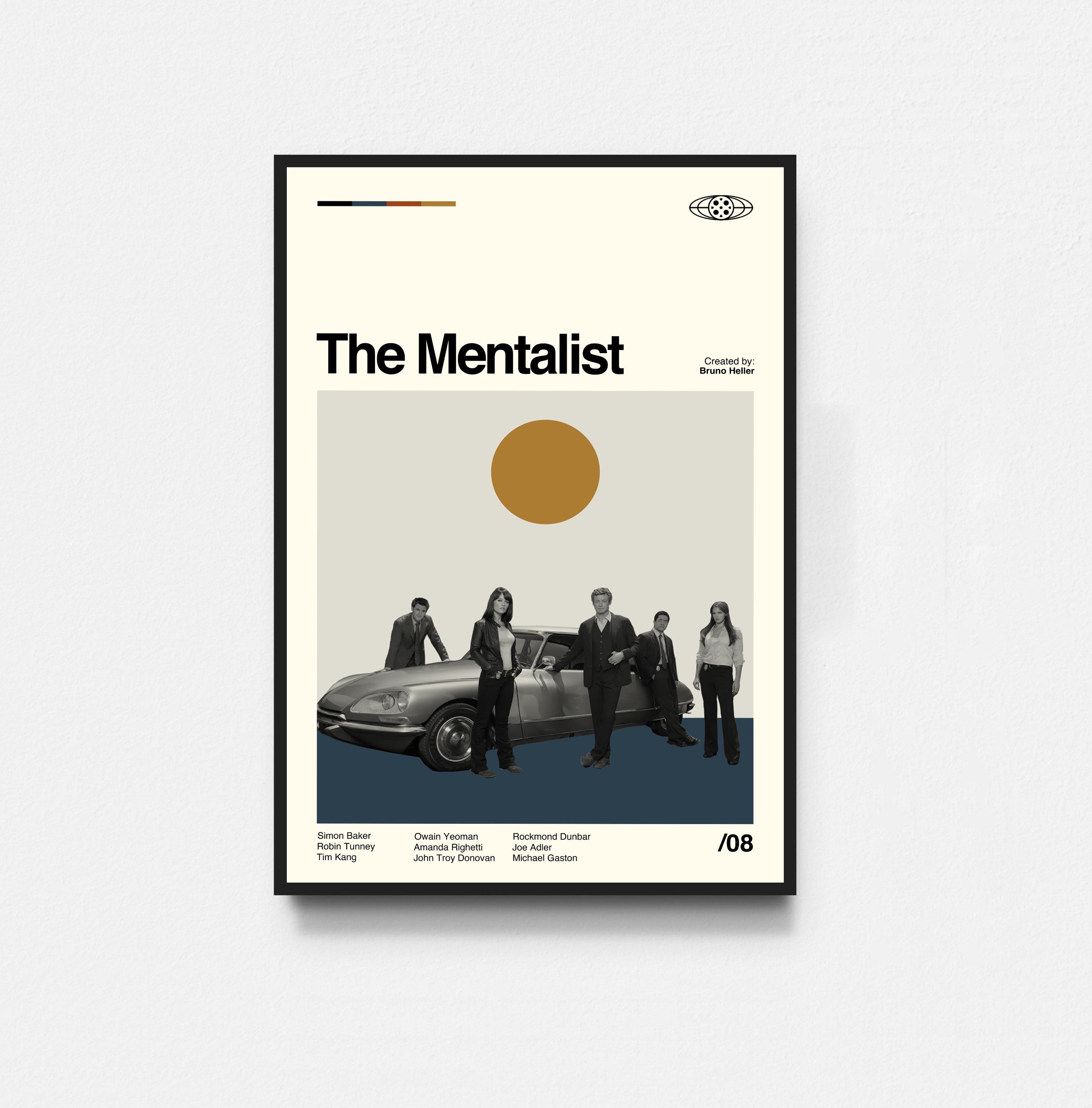 The Mentalist Poster, The Mentalist Print, Movie Poster, Midcentury Art, Minimalist Art, Retro Poster, Vintage Poster, Wall Decor