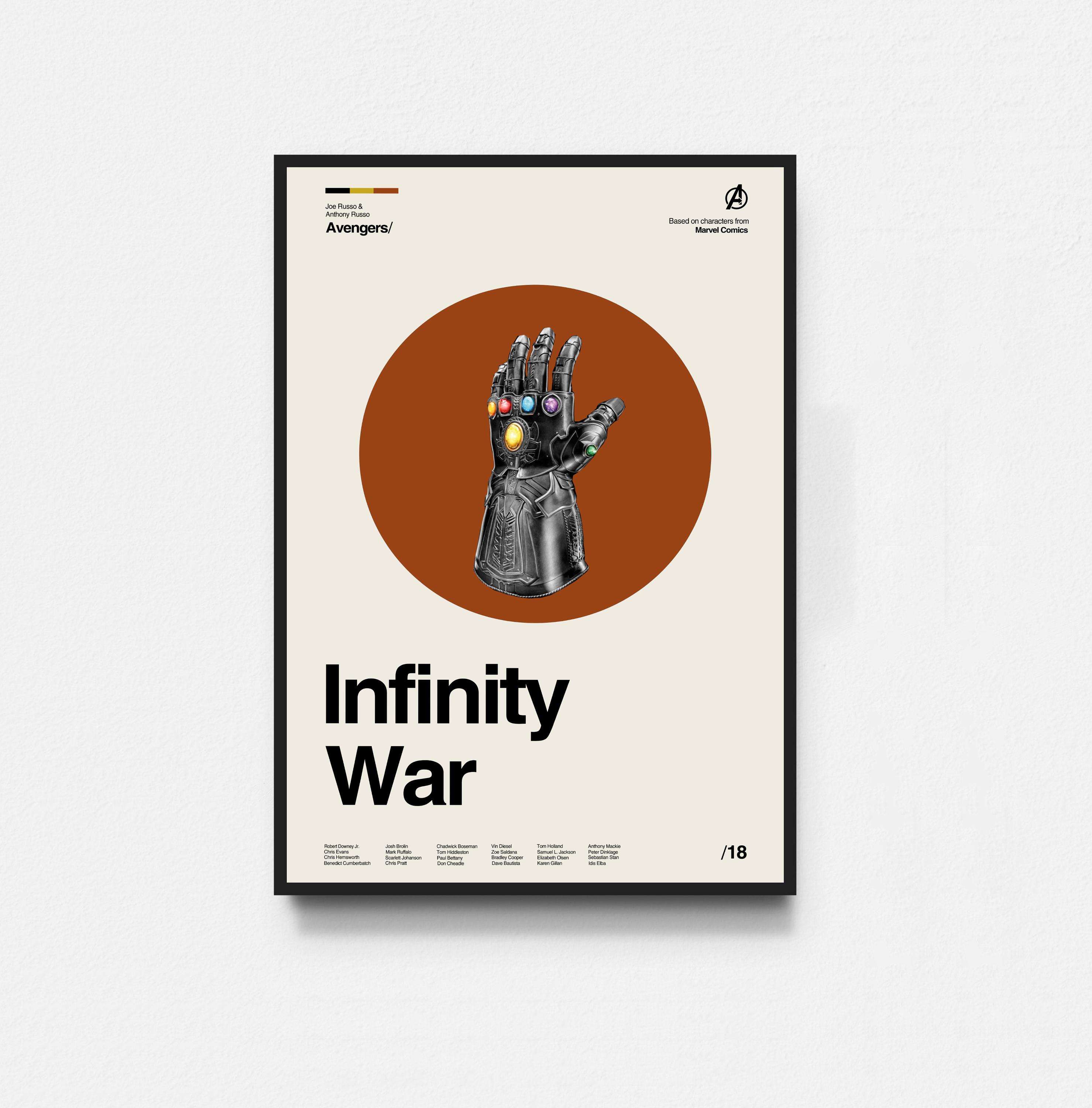 Infinity War - Avengers Poster, Marvel Poster, Movie Poster, Midcentury Art, Minimalist Art, Retro Poster, Vintage Poster