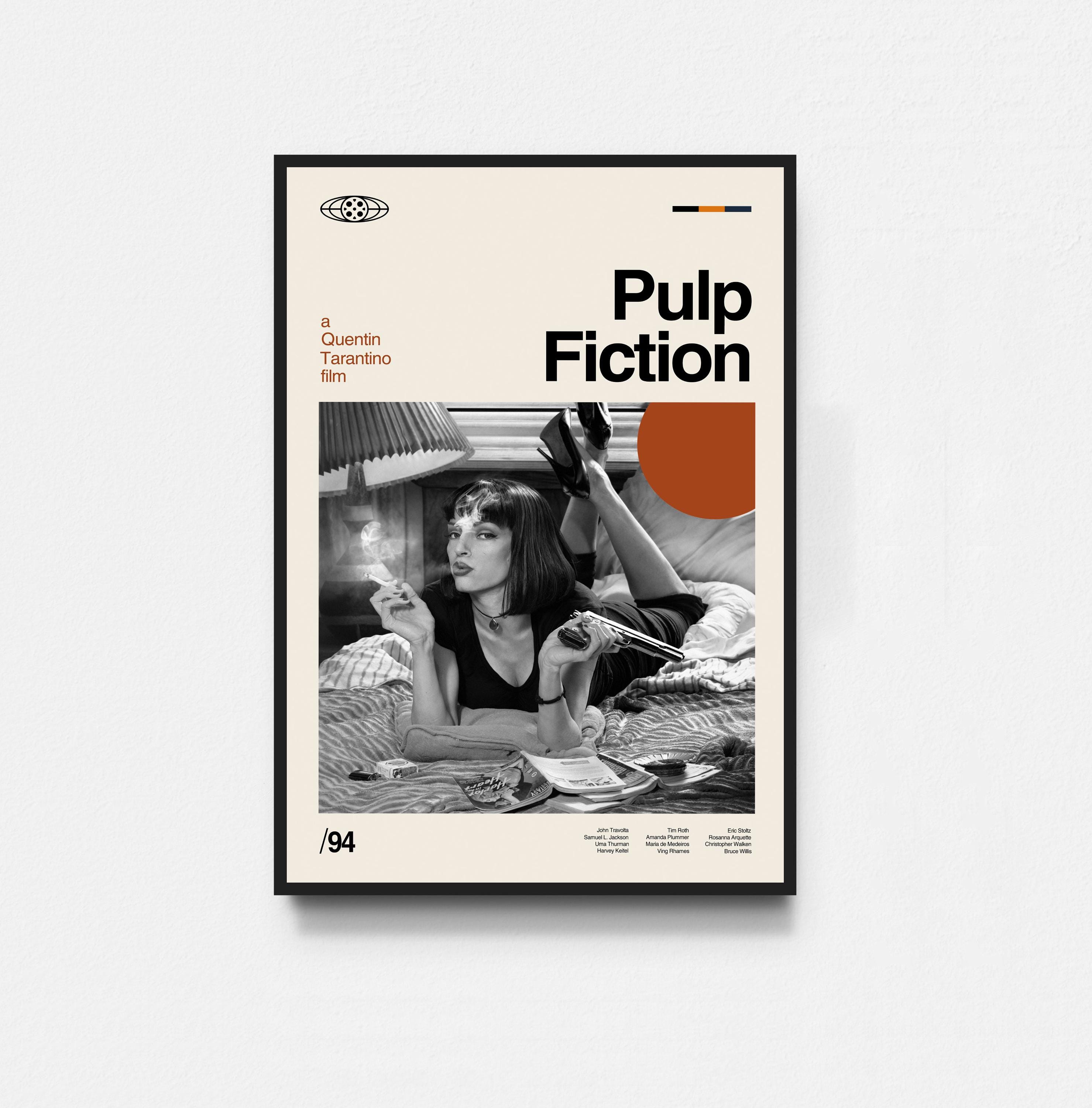 Pulp Fiction Poster, Pulp Fiction Print, Movie Poster, Midcentury Art, Minimalist Art, Retro Poster, Vintage Poster, Wall Decor