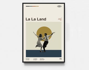 Retro La La Land Movie Poster, Movie Poster, Midcentury Art, Minimalist Art, Retro Poster, Vintage Poster, Wall Decor