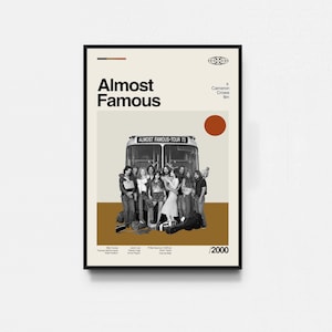 Fast berühmtes Poster, Fast berühmtes Filmplakat, Filmplakat, Midcentury Kunst, minimalistische Kunst, Retro Plakat, Vintage Plakat, Wohnkultur