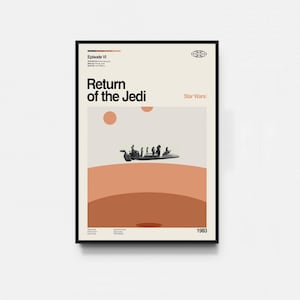 O Retorno do Jedi - Pôster de Star Wars, Impressão de Star Wars, Pôster de Série de TV, Arte de meados do século, Arte minimalista, Pôster retrô, Pôster vintage