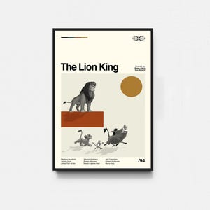 König der Löwen Minimalistische Kunst, Der König der Löwen Druck, Film Poster, Midcentury Kunst, minimalistische Kunst, Retro Plakat, Vintage Plakat, Wohnkultur