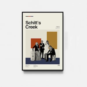 Cartel de Schitt's Creek, impresión de Schitt's Creek, cartel de película, arte de mediados de siglo, arte minimalista, cartel retro, cartel vintage, decoración de pared