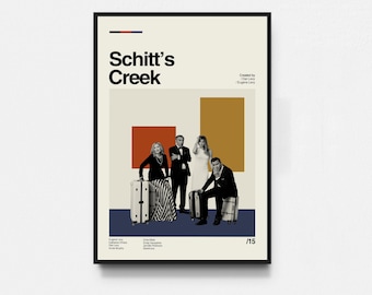Schitt&#39;s Creek Poster, Schitt&#39;s Creek Print, Movie Poster, Midcentury Art, Minimalist Art, Retro Poster, Vintage Poster, Wall Decor