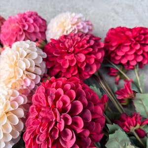 Large Dahli/ Red Dahlia/ artificial flowers/ Wedding flowers/ Bridal/ wedding bouquet/ decor/ DIY /