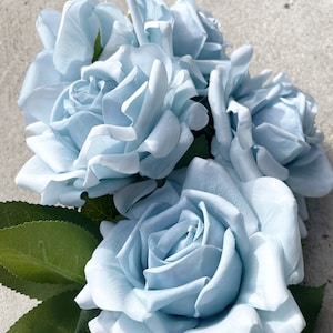 Baby Blue Rose/ Blue Real touch rose  /latex rose / flexed rose/1 head Per Stem/wedding/wedding flowers/ decor/ artificial rose/Bridal rose