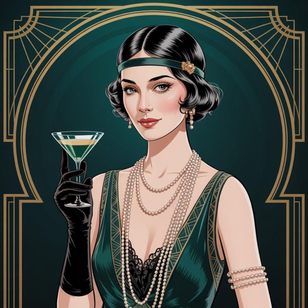 Art Deco Glamour Icon Wall Art Printable Vintage 1920s Flapper Portrait ...