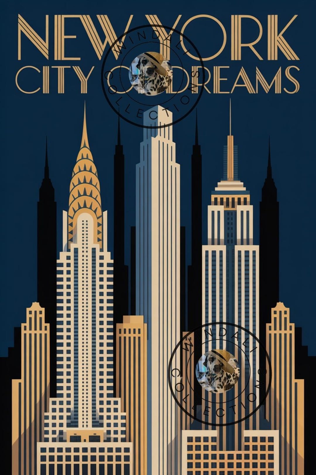 New York City of Dreams Art Deco Poster Printable - Etsy