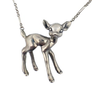 Deer Necklace     fawn bambi jewelry standing