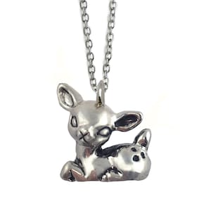 Deer Necklace        fawn bambi silver gold kids jewelry tiny sitting